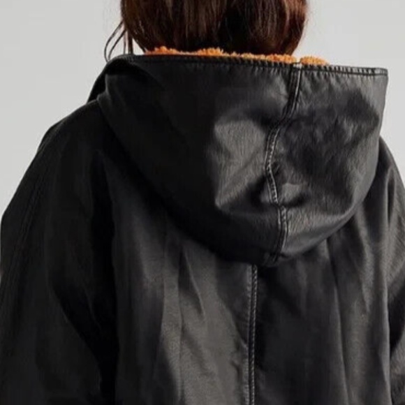 BNWT Free People Moxy Trapeze Vegan Jacket by Free People, Black, XS - Picture 6 of 6